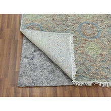Load image into Gallery viewer, 9&#39;x12&#39; Green, Hand Knotted, Tone on tone Obscured and Subtle Collection, Natural Dyes, Soft Wool, Oriental Rug FWR476610