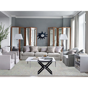 10'x14' Green, Tone on tone Obscured and Subtle Collection, Soft Luxurious Wool Hand Knotted, Oriental Rug FWR476652
