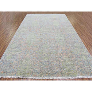 10'x14' Green, Tone on tone Obscured and Subtle Collection, Soft Luxurious Wool Hand Knotted, Oriental Rug FWR476652
