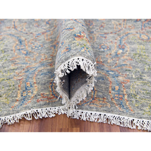10'x14' Green, Tone on tone Obscured and Subtle Collection, Soft Luxurious Wool Hand Knotted, Oriental Rug FWR476652