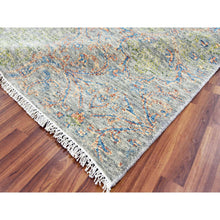 Load image into Gallery viewer, 10&#39;x14&#39; Green, Tone on tone Obscured and Subtle Collection, Soft Luxurious Wool Hand Knotted, Oriental Rug FWR476652