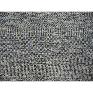 14'2"x14'2" Medium Gray, Natural Undyed Wool, Hand Knotted, Modern Grass Design, XL Square Oriental Rug FWR476712