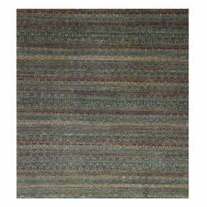 12'x12' Rust Brown, Kohinoor Herat Small Geometric Repetitive Design, 100% Plush Wool, Hand Knotted, XL Square Oriental Rug FWR476724