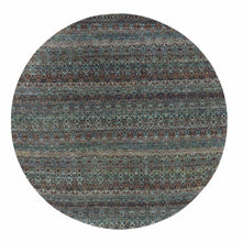 Load image into Gallery viewer, 8&#39;x8&#39; Rust Brown, 100% Plush Wool, Hand Knotted, Kohinoor Herat Small Geometric Repetitive Design, Round Oriental Rug FWR476736