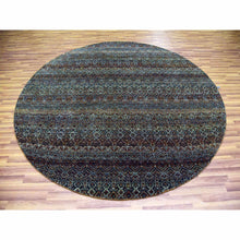 Load image into Gallery viewer, 8&#39;x8&#39; Rust Brown, 100% Plush Wool, Hand Knotted, Kohinoor Herat Small Geometric Repetitive Design, Round Oriental Rug FWR476736