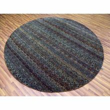 Load image into Gallery viewer, 8&#39;x8&#39; Rust Brown, 100% Plush Wool, Hand Knotted, Kohinoor Herat Small Geometric Repetitive Design, Round Oriental Rug FWR476736