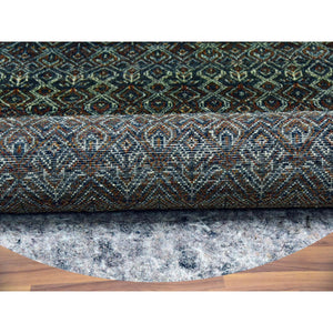 8'x8' Rust Brown, 100% Plush Wool, Hand Knotted, Kohinoor Herat Small Geometric Repetitive Design, Round Oriental Rug FWR476736