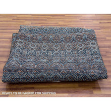 Load image into Gallery viewer, 8&#39;x8&#39; Rust Brown, 100% Plush Wool, Hand Knotted, Kohinoor Herat Small Geometric Repetitive Design, Round Oriental Rug FWR476736