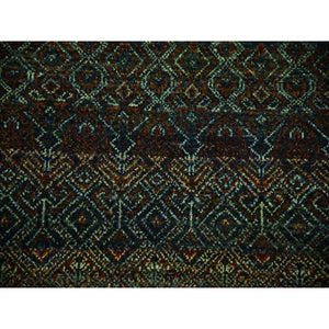 9'10"x9'10" Rust Brown, Hand Knotted, Kohinoor Herat Small Geometric Repetitive Design, 100% Plush Wool, Round Oriental Rug FWR476748