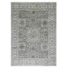 Load image into Gallery viewer, 10&#39;x14&#39; Ghost White, Mamluk Dynasty, Tone on Tone Design, Undyed 100% Wool, Hand Knotted, Oriental Rug FWR476808