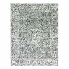 Load image into Gallery viewer, 9&#39;1&quot;x12&#39; Ghost White, Hand Knotted, Mamluk Dynasty, Tone on Tone Design, Undyed 100% Wool, Oriental Rug FWR476814