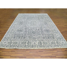 Load image into Gallery viewer, 9&#39;1&quot;x12&#39; Ghost White, Hand Knotted, Mamluk Dynasty, Tone on Tone Design, Undyed 100% Wool, Oriental Rug FWR476814