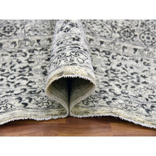Load image into Gallery viewer, 9&#39;1&quot;x12&#39; Ghost White, Hand Knotted, Mamluk Dynasty, Tone on Tone Design, Undyed 100% Wool, Oriental Rug FWR476814