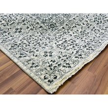 Load image into Gallery viewer, 9&#39;1&quot;x12&#39; Ghost White, Hand Knotted, Mamluk Dynasty, Tone on Tone Design, Undyed 100% Wool, Oriental Rug FWR476814