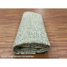 Load image into Gallery viewer, 9&#39;1&quot;x12&#39; Ghost White, Hand Knotted, Mamluk Dynasty, Tone on Tone Design, Undyed 100% Wool, Oriental Rug FWR476814