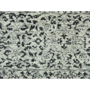 8'x9'10" Ghost White, Tone on Tone Design, Undyed 100% Wool, Hand Knotted, Mamluk Dynasty, Oriental Rug FWR476826