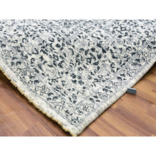 Load image into Gallery viewer, 8&#39;1&quot;x10&#39; Ghost White, Mamluk Dynasty, Tone on Tone Design, Undyed 100% Wool, Hand Knotted, Oriental Rug FWR476832