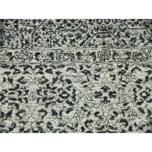 8'1"x10' Ghost White, Mamluk Dynasty, Tone on Tone Design, Undyed 100% Wool, Hand Knotted, Oriental Rug FWR476832
