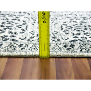 8'1"x10' Ghost White, Mamluk Dynasty, Tone on Tone Design, Undyed 100% Wool, Hand Knotted, Oriental Rug FWR476832
