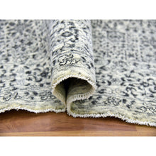 Load image into Gallery viewer, 6&#39;1&quot;x9&#39;3&quot; Ghost White, Hand Knotted, Mamluk Dynasty, Tone on Tone Design, Undyed 100% Wool, Oriental Rug FWR476838