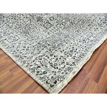 Load image into Gallery viewer, 6&#39;1&quot;x9&#39;3&quot; Ghost White, Hand Knotted, Mamluk Dynasty, Tone on Tone Design, Undyed 100% Wool, Oriental Rug FWR476838