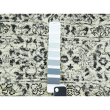 Load image into Gallery viewer, 6&#39;1&quot;x9&#39;3&quot; Ghost White, Hand Knotted, Mamluk Dynasty, Tone on Tone Design, Undyed 100% Wool, Oriental Rug FWR476838