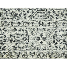 Load image into Gallery viewer, 6&#39;1&quot;x9&#39;3&quot; Ghost White, Hand Knotted, Mamluk Dynasty, Tone on Tone Design, Undyed 100% Wool, Oriental Rug FWR476838