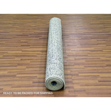 Load image into Gallery viewer, 6&#39;1&quot;x9&#39;3&quot; Ghost White, Hand Knotted, Mamluk Dynasty, Tone on Tone Design, Undyed 100% Wool, Oriental Rug FWR476838