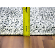 Load image into Gallery viewer, 6&#39;1&quot;x9&#39;3&quot; Ghost White, Hand Knotted, Mamluk Dynasty, Tone on Tone Design, Undyed 100% Wool, Oriental Rug FWR476838