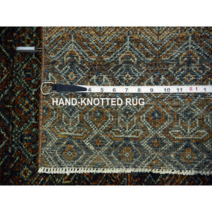 5'1"x7' Rust Brown, Kohinoor Herat Small Geometric Repetitive Design, 100% Plush Wool, Hand Knotted, Oriental Rug FWR476862