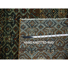 Load image into Gallery viewer, 2&#39;7&quot;x12&#39; Rust Brown, 100% Plush Wool, Hand Knotted, Kohinoor Herat Small Geometric Repetitive Design, Runner Oriental Rug FWR476928