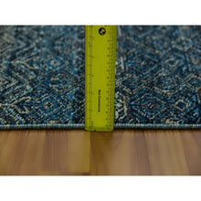 Load image into Gallery viewer, 2&#39;5&quot;x12&#39; Yale Blue, Kohinoor Herat Small Geometric Repetitive Design, 100% Plush Wool, Hand Knotted, Runner Oriental Rug FWR476994