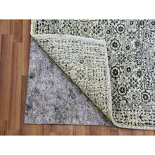 Load image into Gallery viewer, 2&#39;6&quot;x6&#39; Ghost White, Tone on Tone Design, Undyed 100% Wool, Hand Knotted, Mamluk Dynasty, Runner Oriental Rug FWR477006