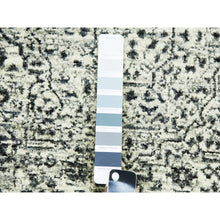 Load image into Gallery viewer, 2&#39;6&quot;x6&#39; Ghost White, Tone on Tone Design, Undyed 100% Wool, Hand Knotted, Mamluk Dynasty, Runner Oriental Rug FWR477006
