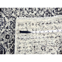 Load image into Gallery viewer, 2&#39;7&quot;x6&#39; Ghost White, Mamluk Dynasty, Tone on Tone Design, Undyed 100% Wool, Hand Knotted, Runner Oriental Rug FWR477012