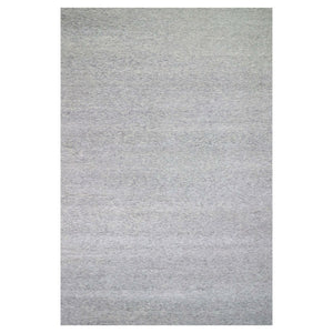 12'x17'10" Misty Gray, Organic Undyed Wool, Tone on Tone, Modern Grass Design, Hand Knotted, Oversized Oriental Rug FWR477048