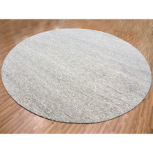 Load image into Gallery viewer, 13&#39;x13&#39; Gainsboro Gray, Modern Grass Design, Organic Undyed Wool Tone on Tone, Hand Knotted, Round Oriental Rug FWR477054