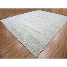 Load image into Gallery viewer, 14&#39;x18&#39; Rhino Gray, Tone on Tone, Hand Knotted, Modern Grass Design, Undyed Organic Wool, Oversized Oriental Rug FWR477060