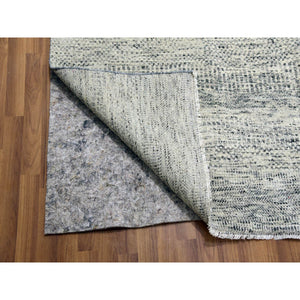 14'x18' Rhino Gray, Tone on Tone, Hand Knotted, Modern Grass Design, Undyed Organic Wool, Oversized Oriental Rug FWR477060
