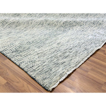 Load image into Gallery viewer, 14&#39;x18&#39; Rhino Gray, Tone on Tone, Hand Knotted, Modern Grass Design, Undyed Organic Wool, Oversized Oriental Rug FWR477060