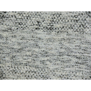 14'x18' Rhino Gray, Tone on Tone, Hand Knotted, Modern Grass Design, Undyed Organic Wool, Oversized Oriental Rug FWR477060