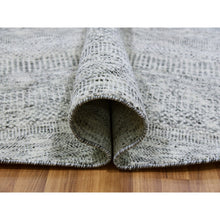 Load image into Gallery viewer, 9&#39;5&quot;x9&#39;6&quot; Goose Gray, Tone on Tone, Undyed 100% Wool, Hand Knotted Modern Grass Design, Round Oriental Rug FWR477066