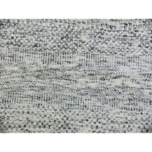 Load image into Gallery viewer, 9&#39;5&quot;x9&#39;6&quot; Goose Gray, Tone on Tone, Undyed 100% Wool, Hand Knotted Modern Grass Design, Round Oriental Rug FWR477066
