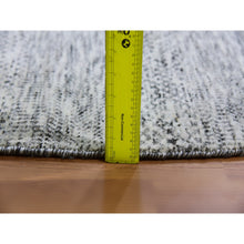 Load image into Gallery viewer, 9&#39;5&quot;x9&#39;6&quot; Goose Gray, Tone on Tone, Undyed 100% Wool, Hand Knotted Modern Grass Design, Round Oriental Rug FWR477066