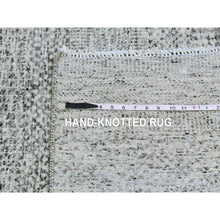 Load image into Gallery viewer, 6&#39;x6&#39; Cloud Gray, Natural Undyed Wool, Modern Grass Design, Hand Knotted, Tone on Tone, Square Oriental Rug FWR477108