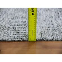 Load image into Gallery viewer, 4&#39;x6&#39;4&quot; Platinum Gray, Pure Undyed Wool, Hand Knotted, Tone on Tone, Modern Grass Design, Oriental RugSh79523 FWR477138
