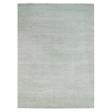Load image into Gallery viewer, 10&#39;2&quot;x14&#39; Battleship Gray, Modern Grass Design, Natural Undyed Wool, Hand Knotted, Tone on Tone Oriental Rug FWR477222
