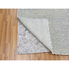 Load image into Gallery viewer, 8&#39;1&quot;x8&#39;2&quot; Heather Gray, Modern Grass Design, Tone on Tone, Undyed 100% Wool, Hand Knotted, Square Oriental Rug FWR477234