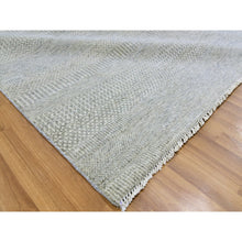 Load image into Gallery viewer, 8&#39;1&quot;x8&#39;2&quot; Heather Gray, Modern Grass Design, Tone on Tone, Undyed 100% Wool, Hand Knotted, Square Oriental Rug FWR477234