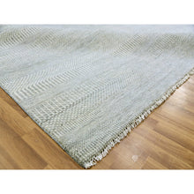 Load image into Gallery viewer, 12&#39;x12&#39;4&quot; Olive Gray, Hand Knotted, Tone on Tone, Modern Grass Design, Natural Undyed Wool, Square Oriental Rug FWR477246